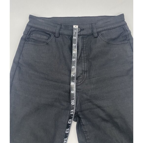 Massimo Dutti Skinny Moto Jeans Pants Women’s Sz 4 Black Denim Designer Biker - Picture 8 of 9